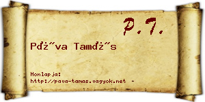 Páva Tamás névjegykártya