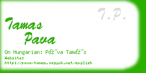 tamas pava business card